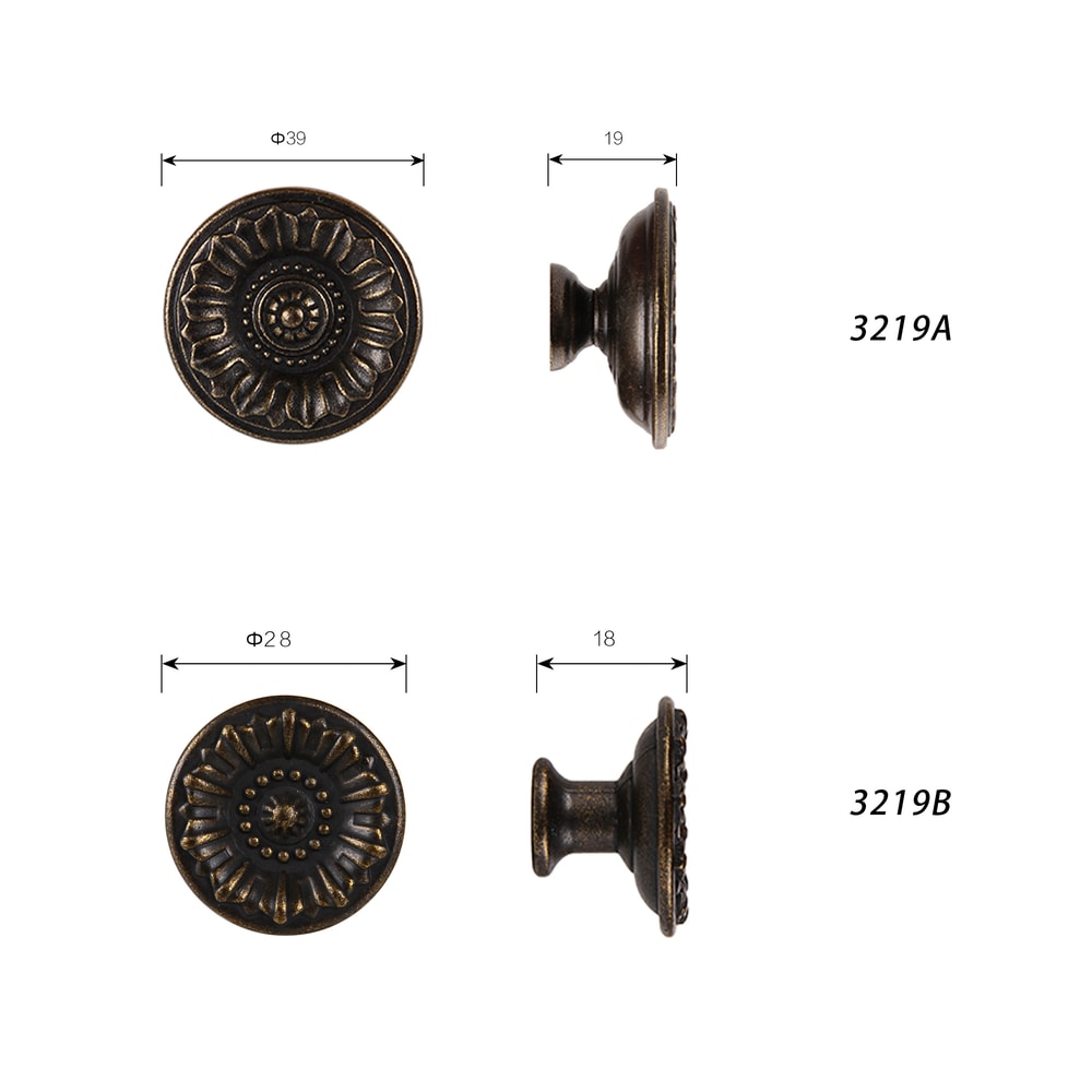 Antique Bronze Round Cabinet Knob for Drawers and Cupboards