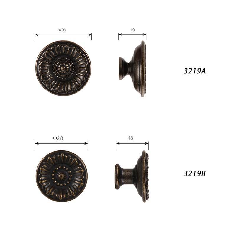 Antique Bronze Round Cabinet Knob for Drawers and Cupboards