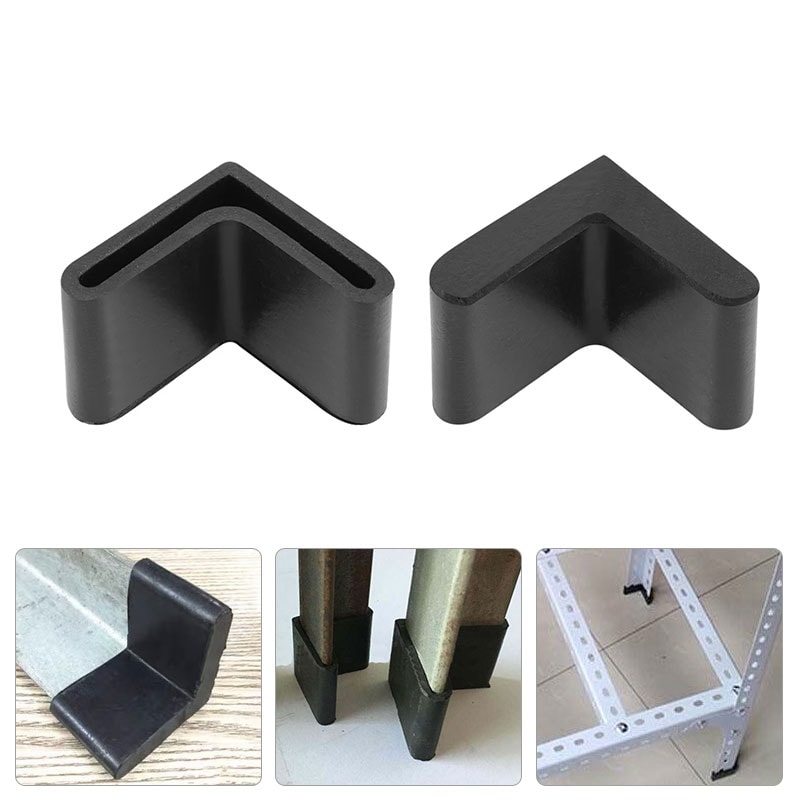 L Shaped Rubber Foot Pads For Shelves Tables And Angle Iron Legs 2