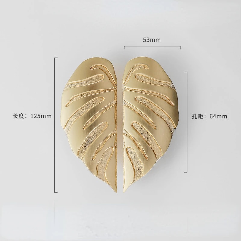 Leaf Handle Black Gold Leaves Creative Cabinet Handles Elegant Wardrobe Door Drawer Knobs For Luxu 1