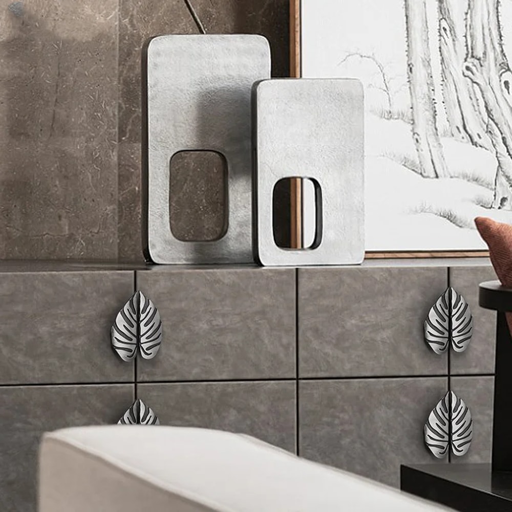 Leaf Handle Black Gold Leaves Creative Cabinet Handles Elegant Wardrobe Door Drawer Knobs For Luxu 5