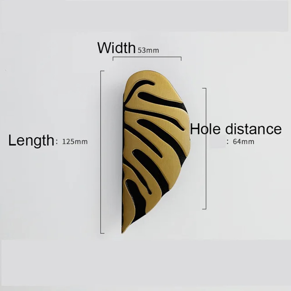 Leaf Handle Black Gold Leaves Creative Cabinet Handles Elegant Wardrobe Door Drawer Knobs For Luxu 7
