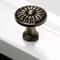 Vintage Cabinet Knob with Flower Embossed Design Round Handle Pulls for Dresser, Cupboard, and Drawer