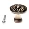 Vintage Cabinet Knob with Flower Embossed Design Round Handle Pulls for Dresser, Cupboard, and Drawer