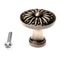 Vintage Cabinet Knob with Flower Embossed Design Round Handle Pulls for Dresser, Cupboard, and Drawer