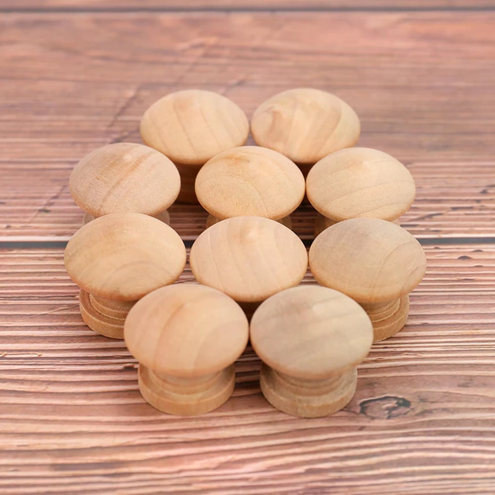 Natural Wooden Cabinet Drawer Pull Handles Knobs For Wardrobe Rustic Home Decor 1