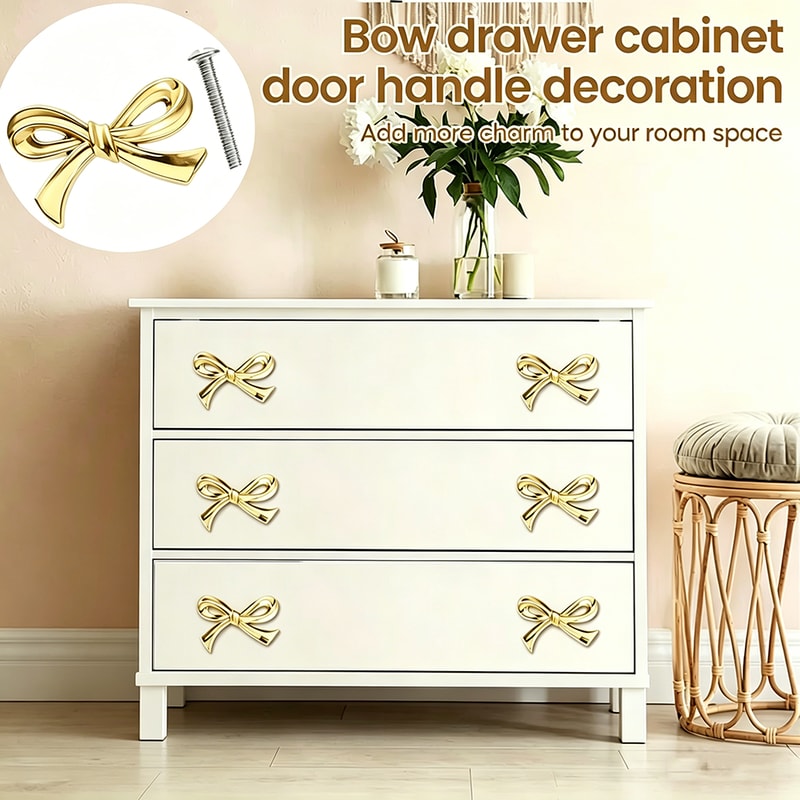 Golden Bow Cabinet Handles Stainless Steel Pulls For Kitchen Furniture Easy Installation 0