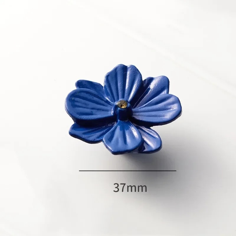 Colorful Flower Kitchen Cabinet Handles Kids Room Wardrobe Knobs 6