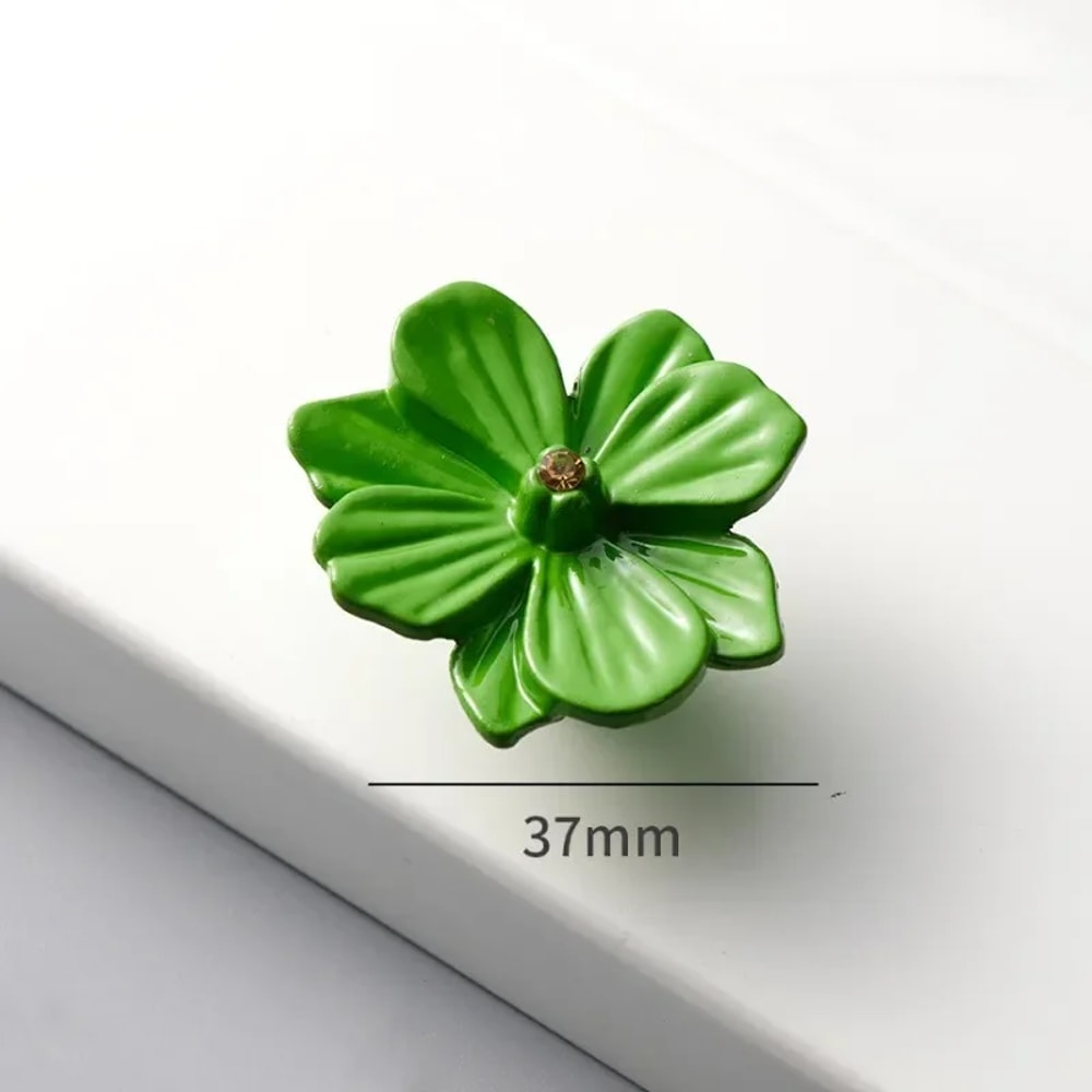 Colorful Flower Kitchen Cabinet Handles Kids Room Wardrobe Knobs 8