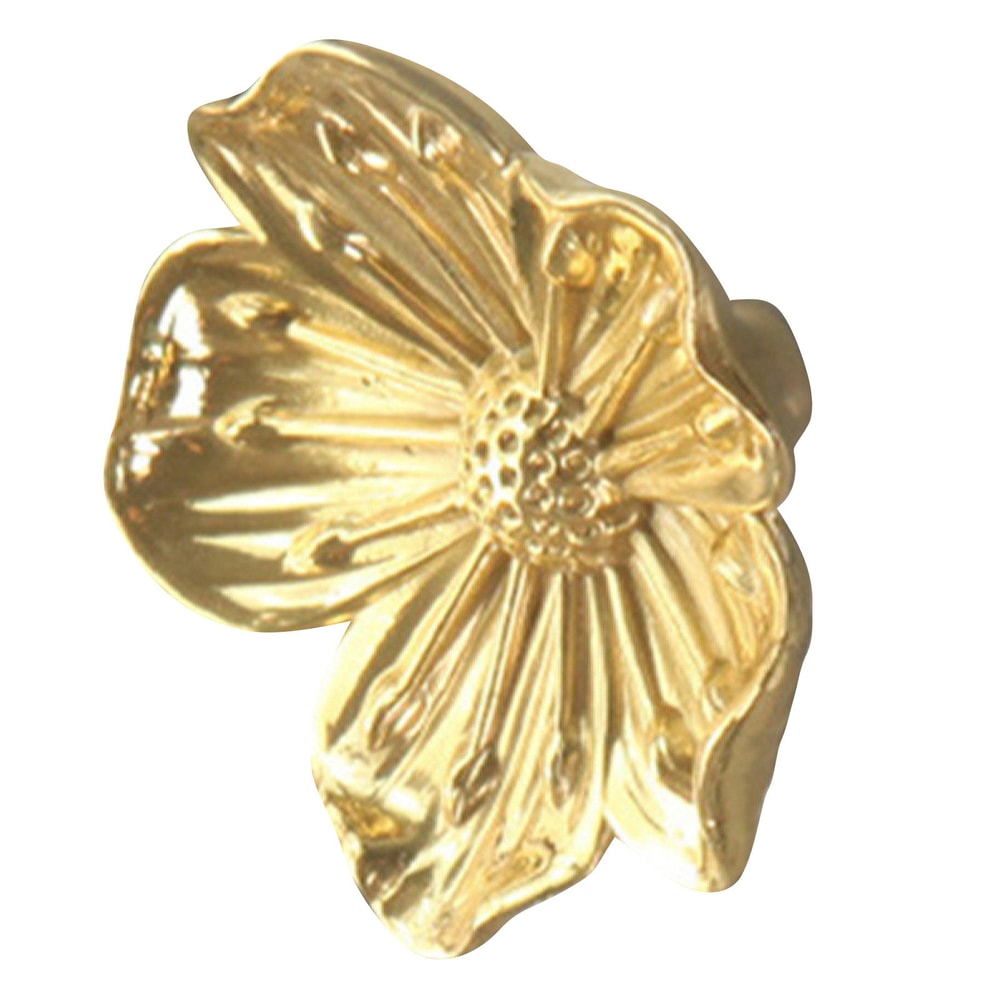 Vintage Floral Brass Cabinet Knob Decorative Drawer Pull for Wardrobe