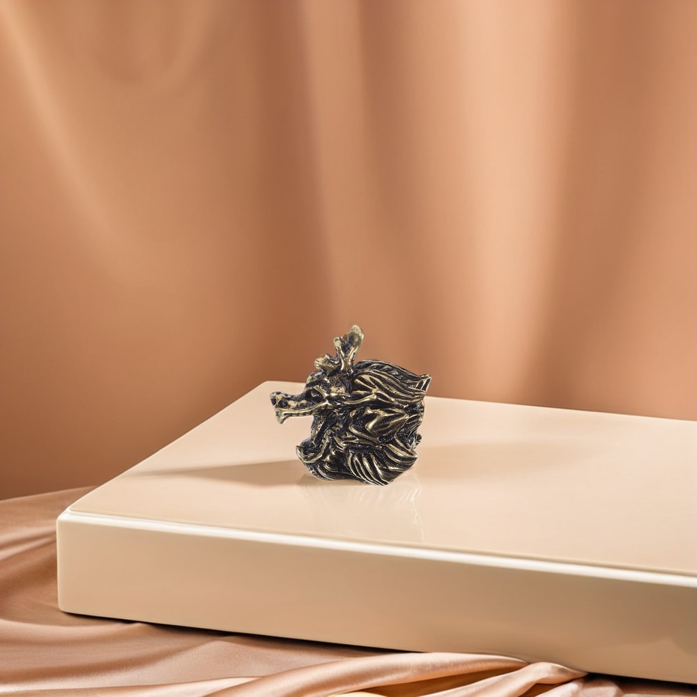 Brass Dragon Head Cabinet Handle New Chinese Style Drawer Pull Knob for Wardrobe, Dresser, Kitchen Cabinet