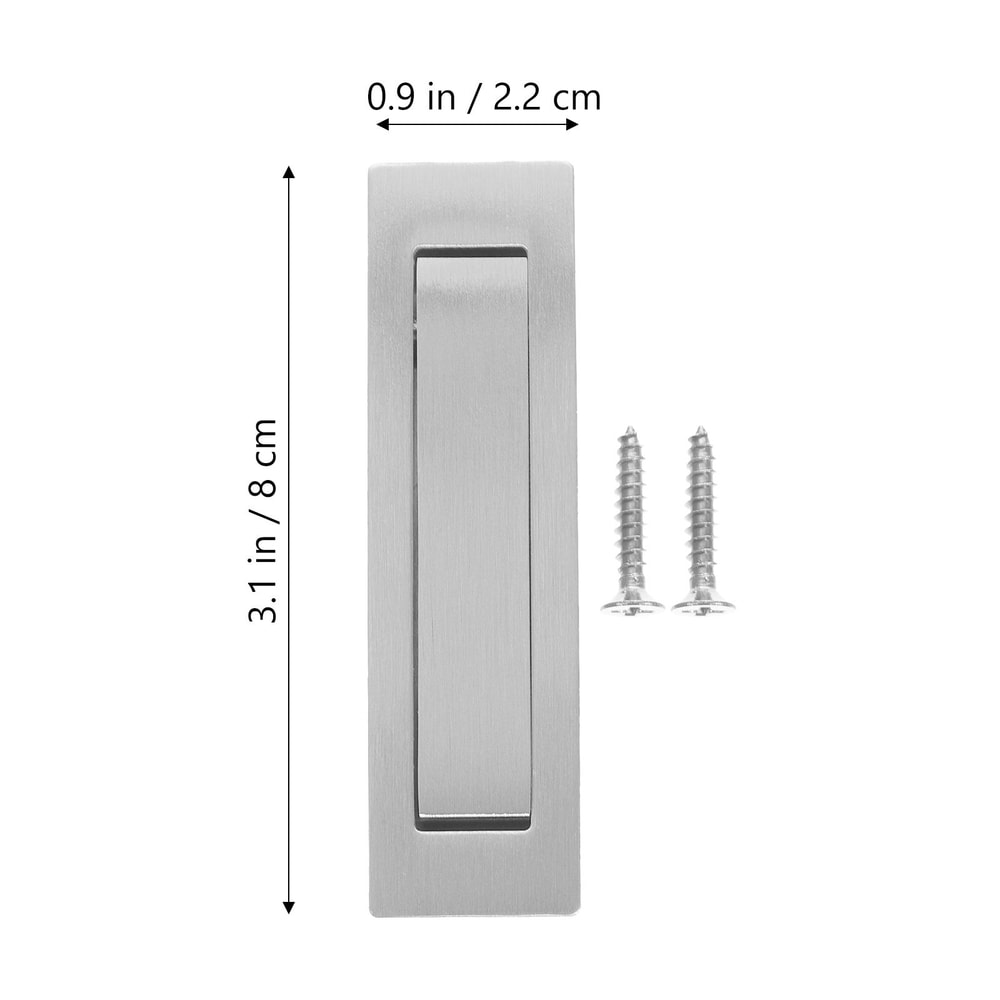 Stainless Steel Pocket Door Pull Hidden Sliding Cabinet Handle for Drawer and Cupboard, Recessed Grip