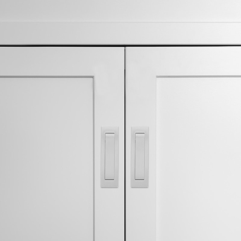 Stainless Steel Pocket Door Pull Hidden Sliding Cabinet Handle for Drawer and Cupboard, Recessed Grip