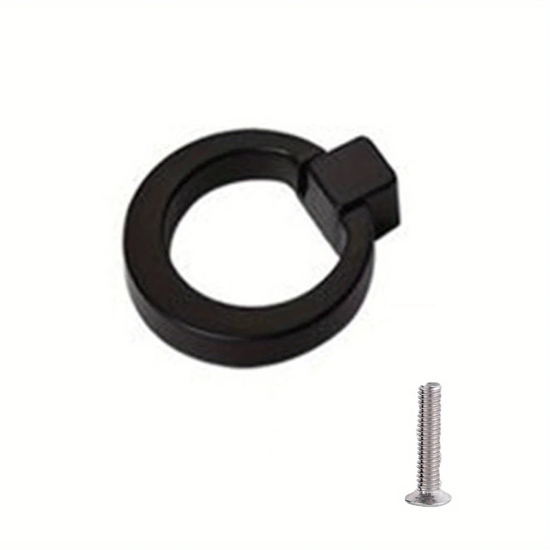Black Metal Drawer Handles Circular Ring Single Hole Handle For Cabinets Wardrobes 6