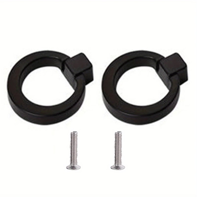 Black Metal Drawer Handles Circular Ring Single Hole Handle For Cabinets Wardrobes 7