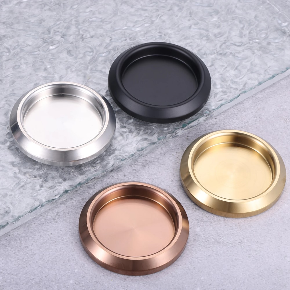 Stainless Steel Invisible Sliding Door Handle Round Cabinet Knob for Glass and Bathroom Doors