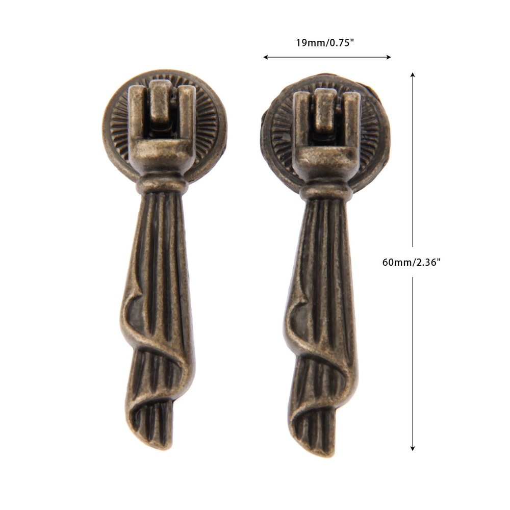 Vintage Antique Bronze Cabinet Pulls Zinc Alloy Drawer Handles