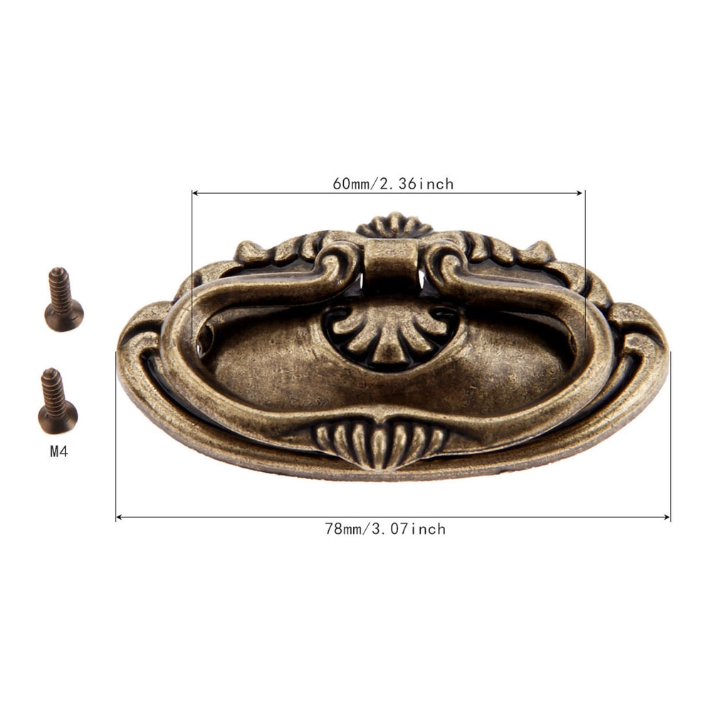 Antique Bronze Decorative Drawer Pull for Cabinets and Jewelry Boxes