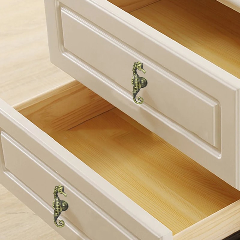 Seahorse Cabinet Handles Zinc Alloy Nautical Drawer Knobs 4