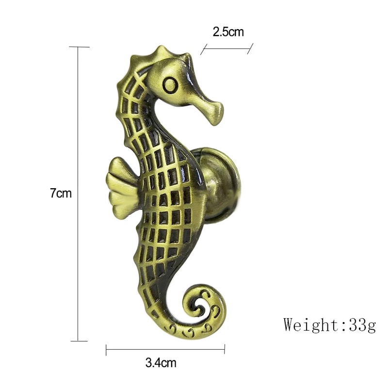 Seahorse Cabinet Handles Zinc Alloy Nautical Drawer Knobs 5