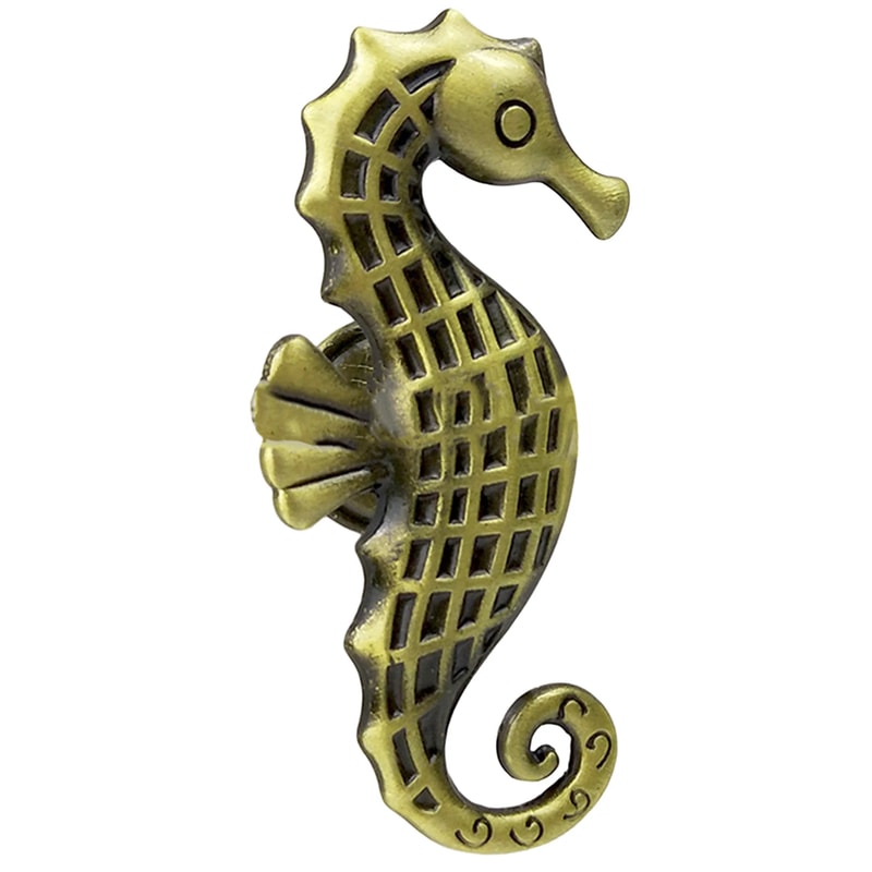 Seahorse Cabinet Handles Zinc Alloy Nautical Drawer Knobs