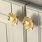Elegant Flower Cabinet Knobs in Brass for Dressers, Wardrobes and Cabinets
