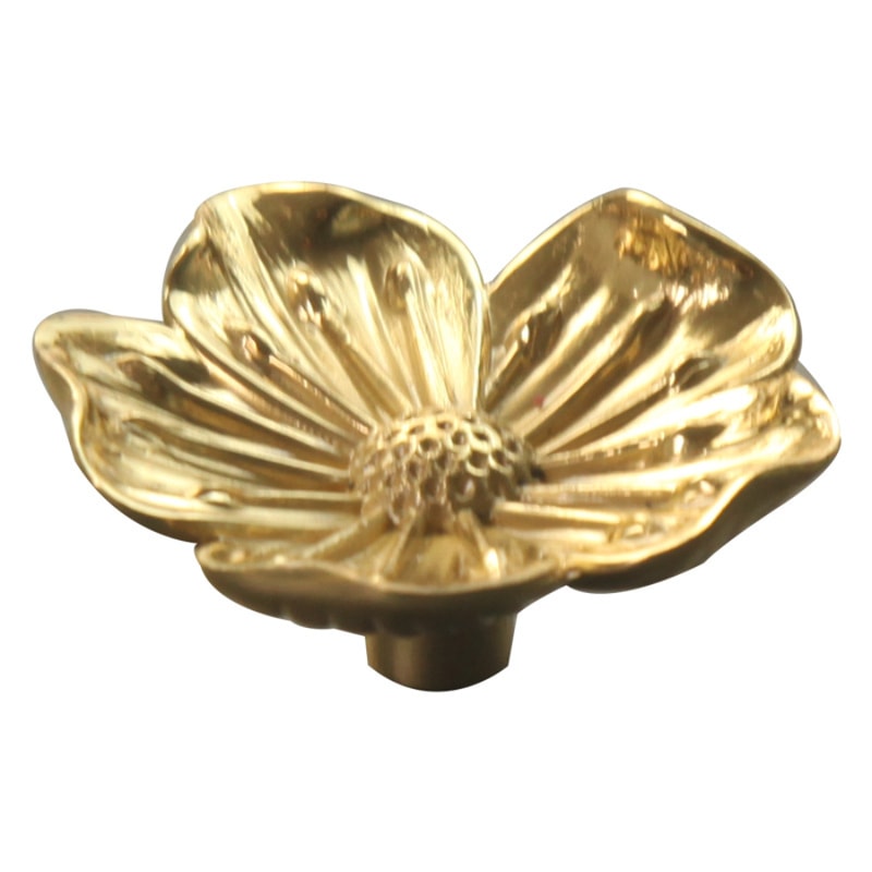 Elegant Flower Cabinet Knobs in Brass for Dressers, Wardrobes and Cabinets