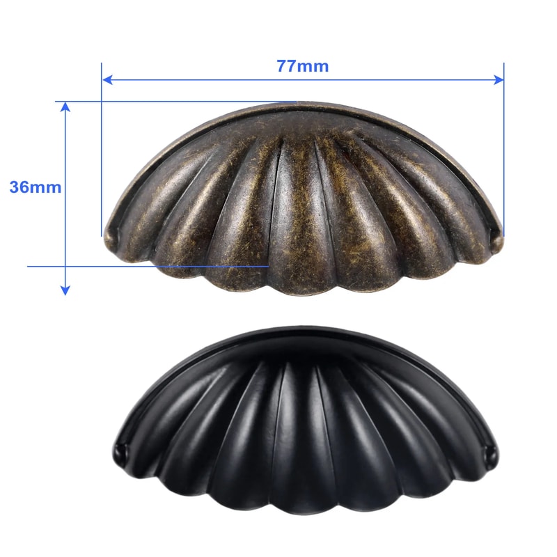 Vintage Shell Cabinet Drawer Handles Antique Pull for Kitchen Furniture