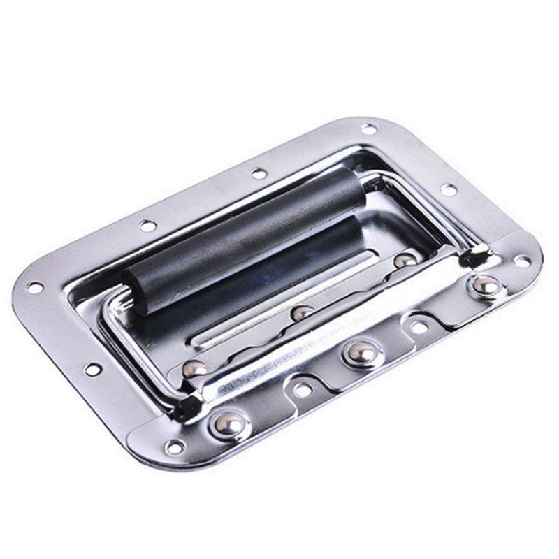 Spring Loaded Steel Recessed Handle with Padded Grip for Cabinets and Speaker Boxes