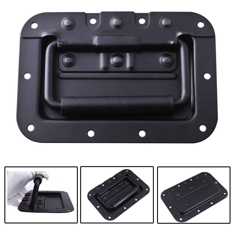 Spring Loaded Steel Recessed Handle with Padded Grip for Cabinets and Speaker Boxes