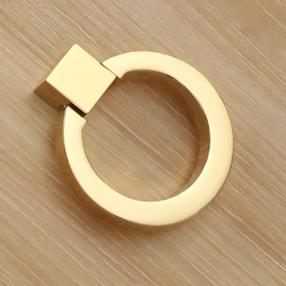 Round Cabinet Ring Pulls In Gold Silver Black 5