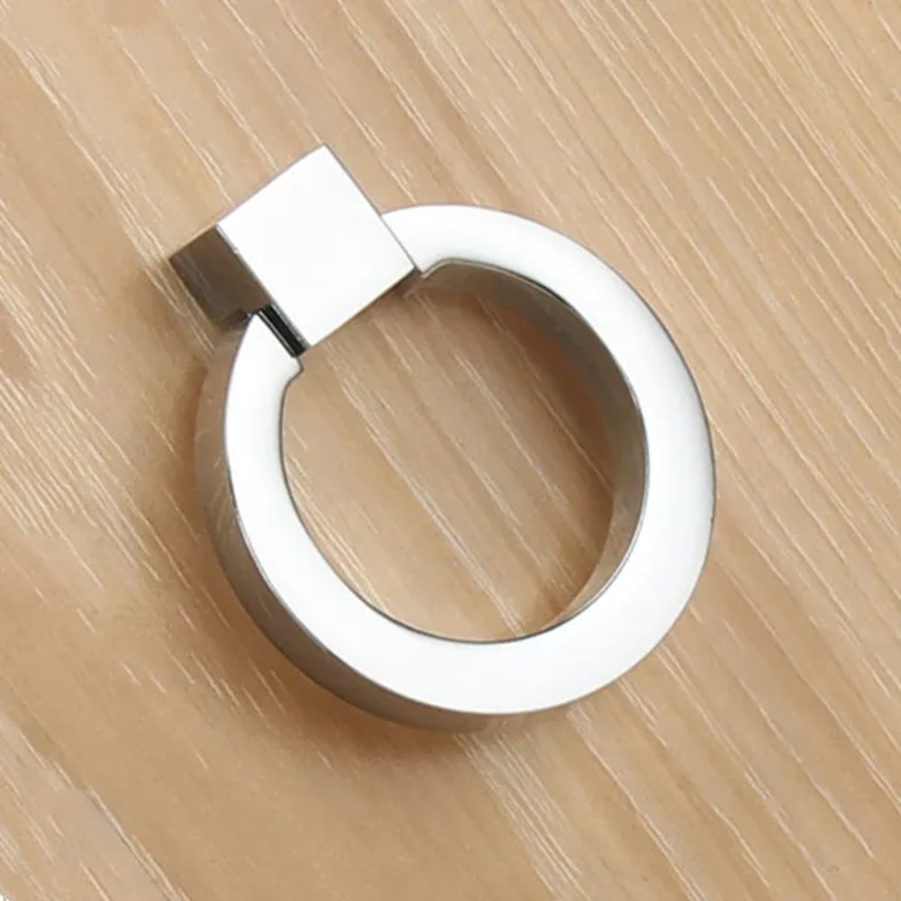 Round Cabinet Ring Pulls In Gold Silver Black 7