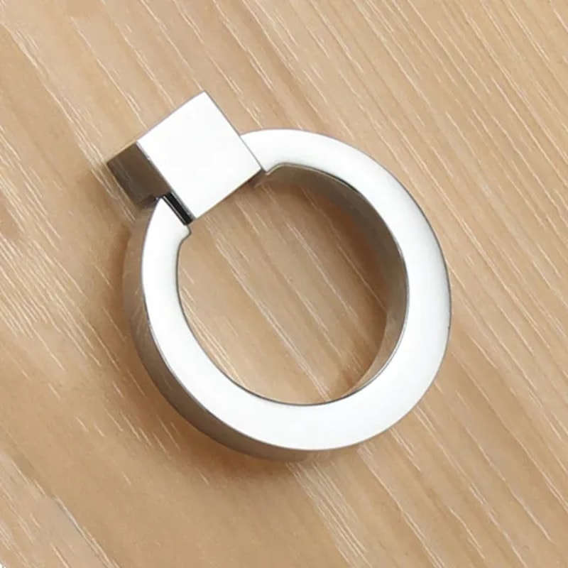 Round Cabinet Ring Pulls In Gold Silver Black 7