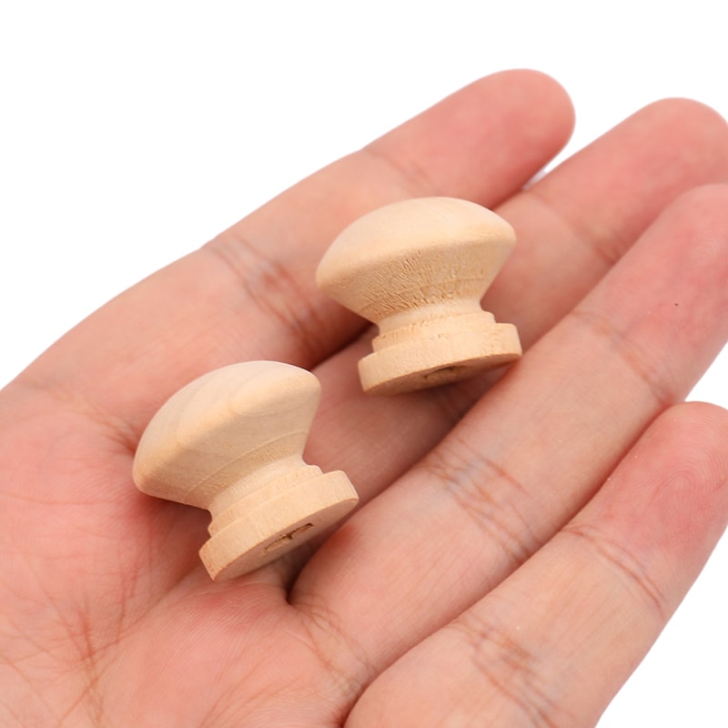 Natural Wood Knobs Round Drawer Pulls for Cabinets and Furniture