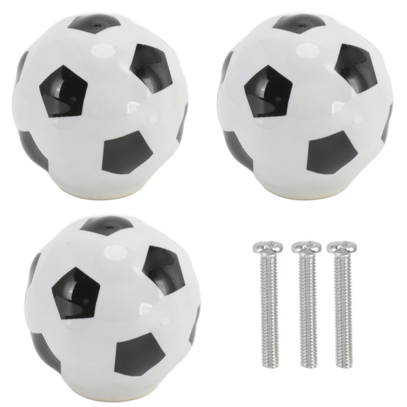 Football Cabinet Knobs Ceramic Sports Drawer Pulls
