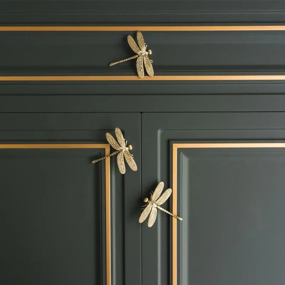 Solid Brass Dragonfly Cabinet Knobs For Drawers Cupboards 0