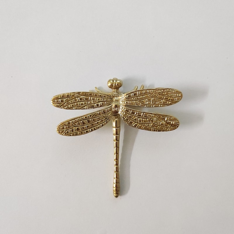 Solid Brass Dragonfly Cabinet Knobs For Drawers Cupboards 4