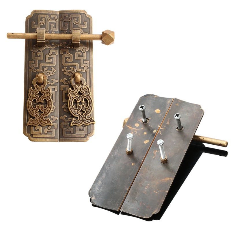 Antique Chinese Cabinet Lock Brass Cabinet Latch Pull