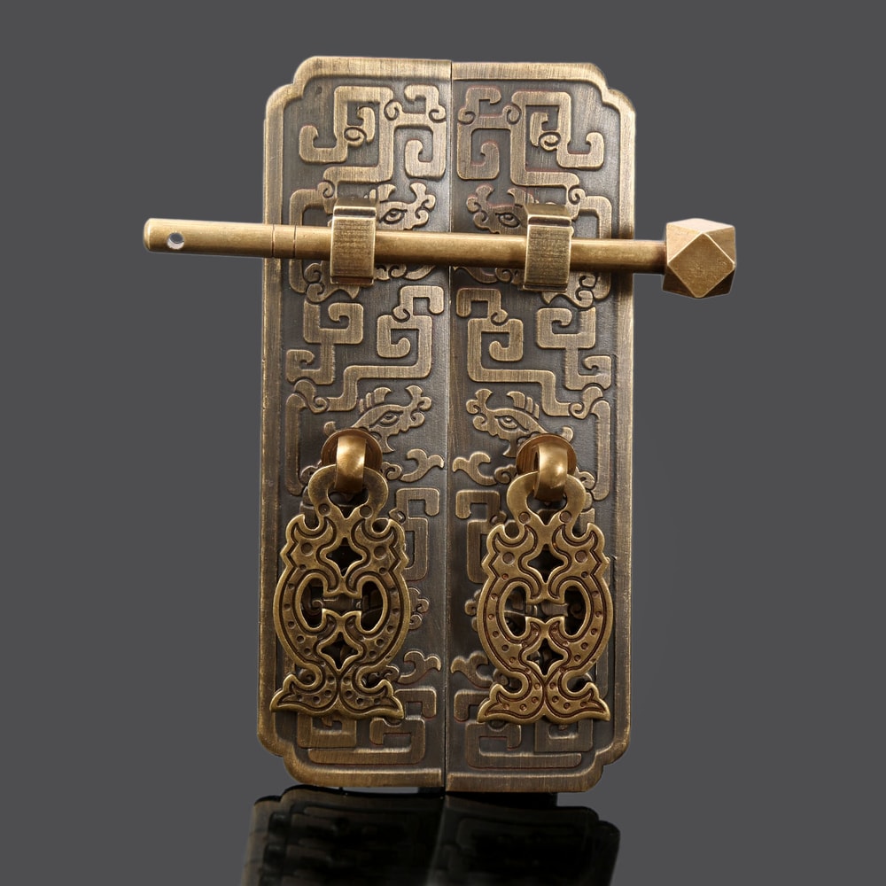Antique Chinese Cabinet Lock Brass Cabinet Latch Pull
