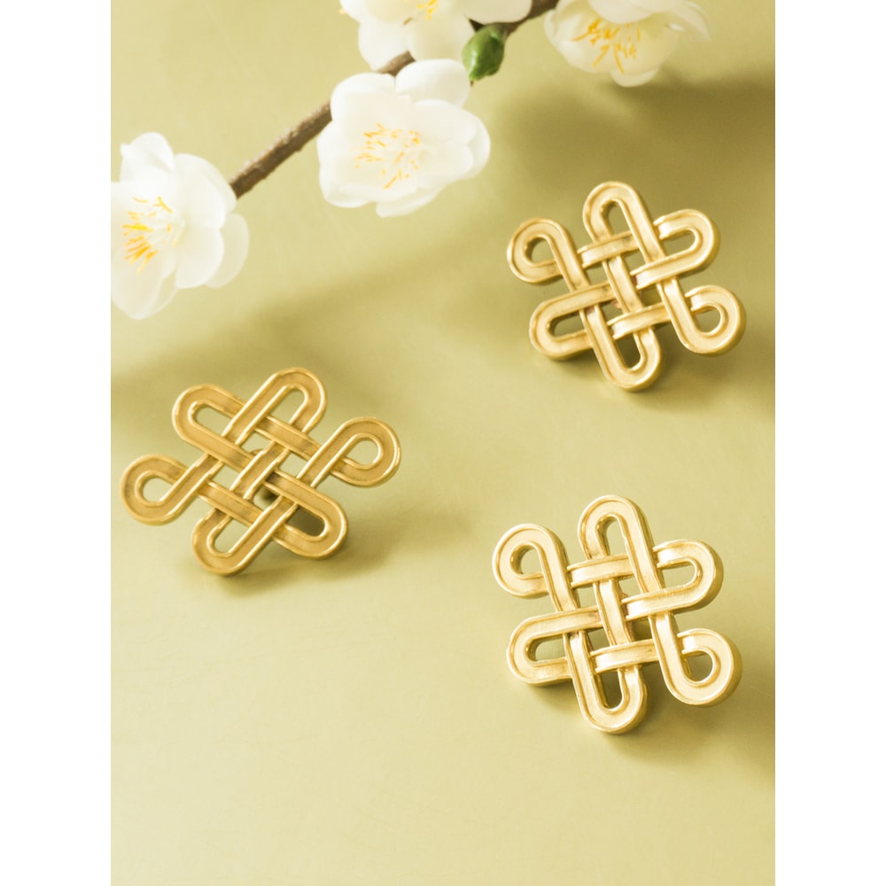 Chinese Knot Brass Cabinet Handles For Drawers Wardrobes And Kitchen Cabinets 3