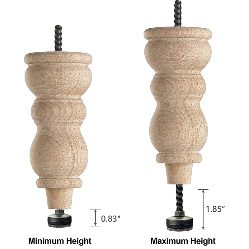 Heavy Duty Adjustable Furniture Levelers with Threaded Inserts