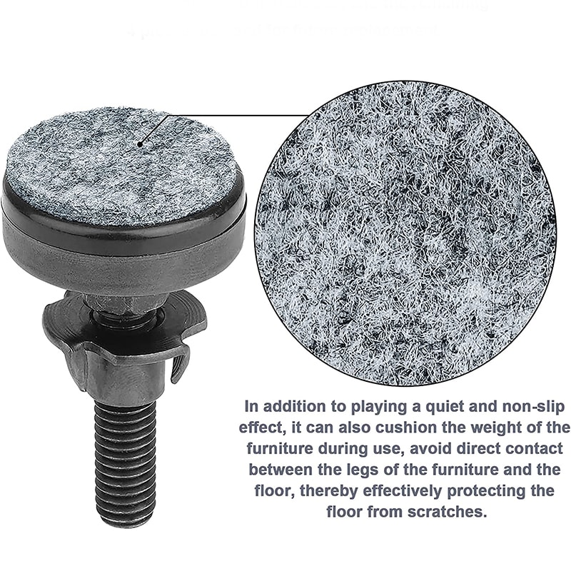 Heavy Duty Adjustable Furniture Levelers with Threaded Inserts