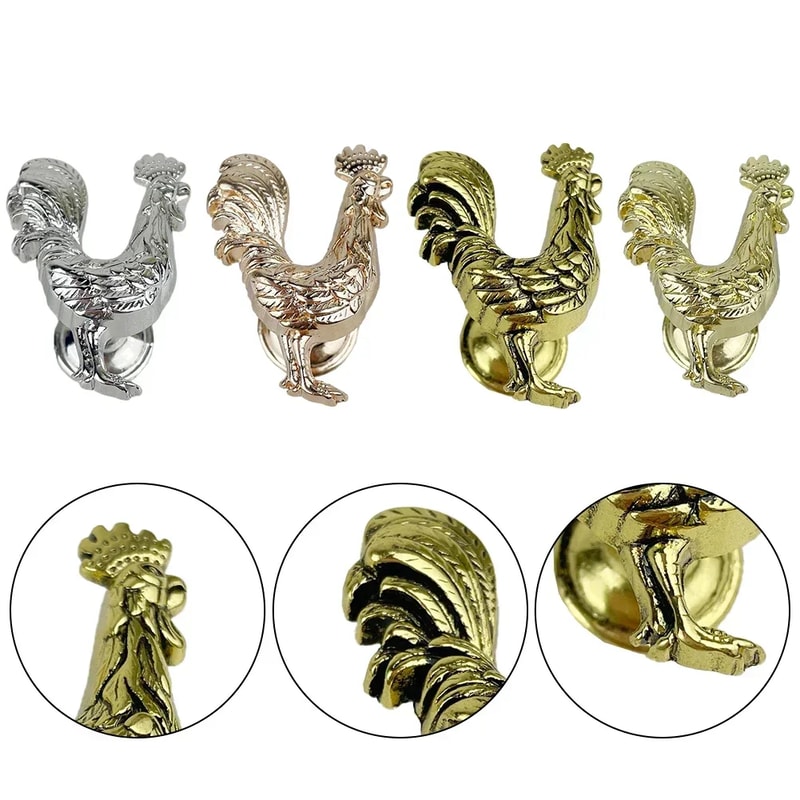 Farmhouse Rooster Cabinet Knobs Rustic Alloy Drawer Pulls 1