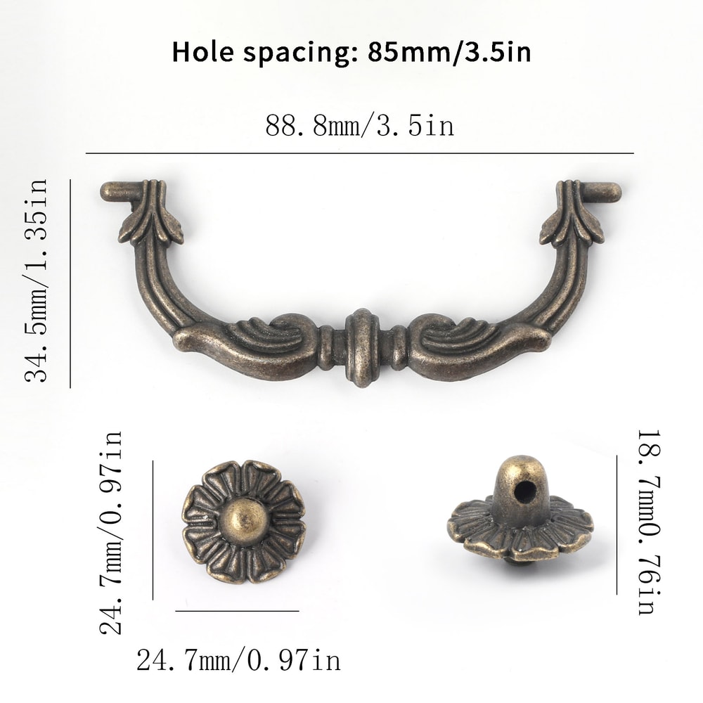 European Antique Cabinet Handle Vintage Drawer Pulls