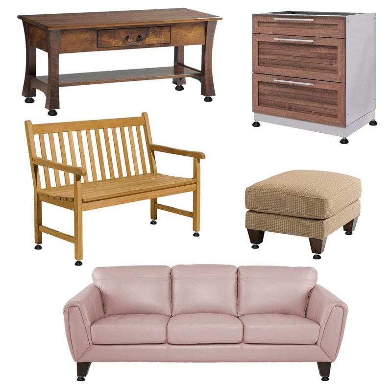 Adjustable Furniture Levelers with Swivel Threaded Feet