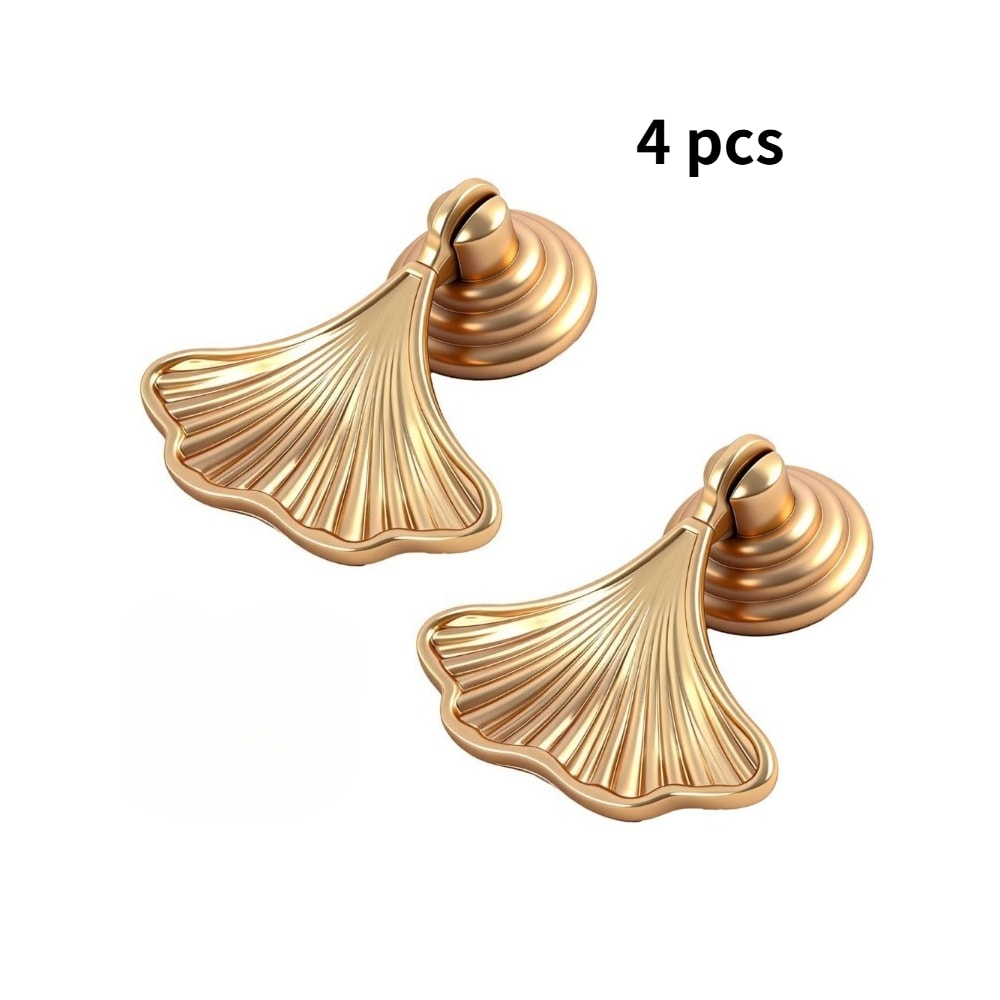 Ginkgo Leaf Cabinet Knobs Gold Drawer Pulls For Dressers And Cabinets 7