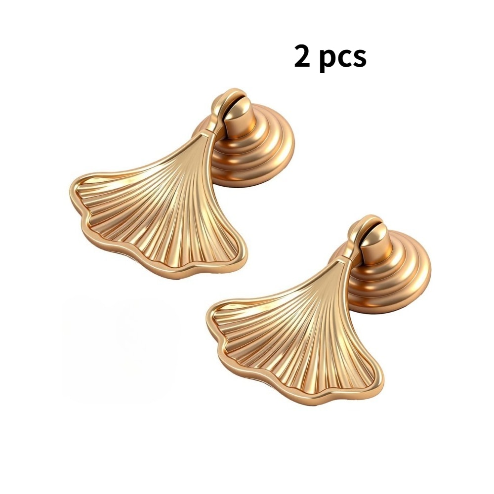 Ginkgo Leaf Cabinet Knobs Gold Drawer Pulls For Dressers And Cabinets 6