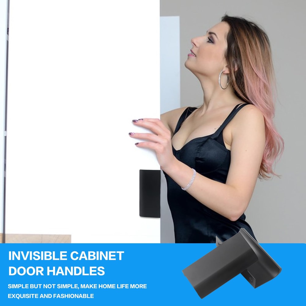 Black Hidden Cabinet Handles for Modern Drawers