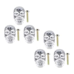 crystal skull glass cabinet knobs set for gothic drawers dressers and cupboards