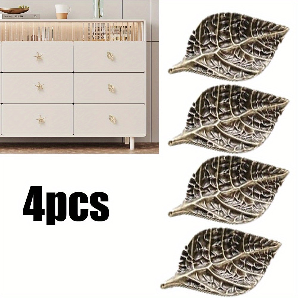 Brass Leaf Knobs Gold Leaf Drawer Pulls For Cabinets And Dressers 0